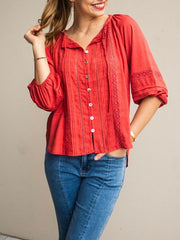 Pagot Lace Blouse- Terracotta