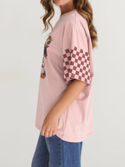 Saddle Up Tee- Blush