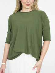 Jessie Box Knit- Khaki