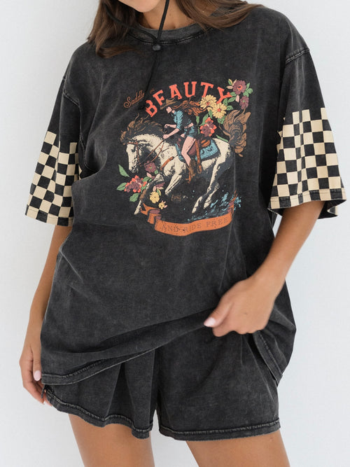 Saddle Up Tee- Black