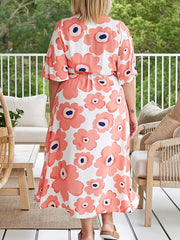 Debby Dress- Peach Floral