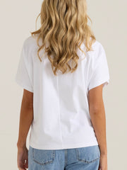 Mira Crochet Tee- White