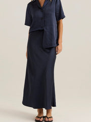 Jasper Slip Skirt- Navy