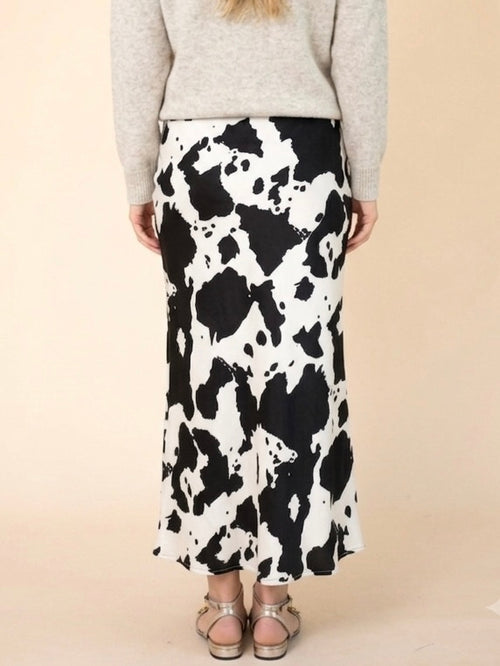 Cow Print Bias Skirt