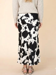 Cow Print Bias Skirt