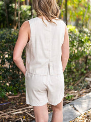 Tiffany Linen Shorts- Beige