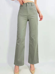Country Denim Petite Straight Jeans- Khaki