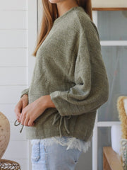 Tie Sleeve Knit Jumper- Green