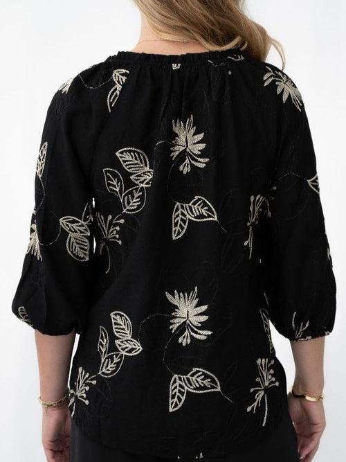 Raglan Sleeve Blouse- Black