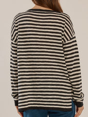 Betty Basics Natasha Knit Top- Blk/wht