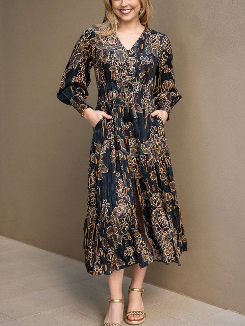 Line Flower Selma Maxi Dress