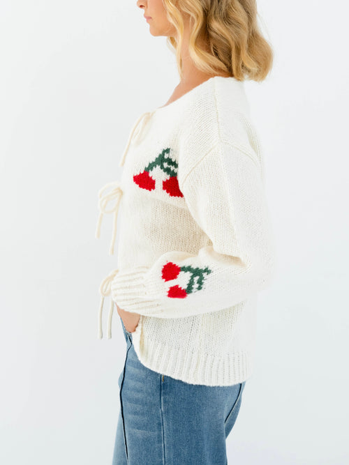 Cherry Tie Jumper
