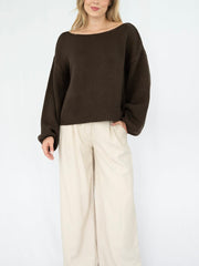 Hazel Boatneck Knit- Chocolate
