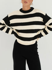Chunky Stripe Crop Knit
