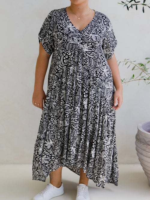 PQ Peak Maxi Dress- Black Palm Cove