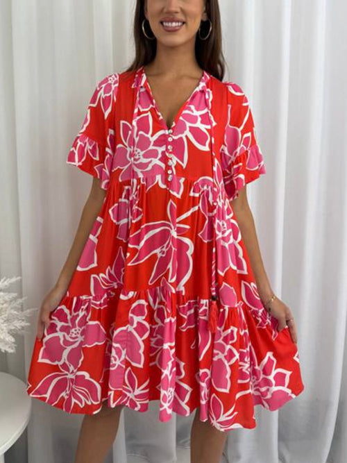 Zara Floral Dress- Pink/Red