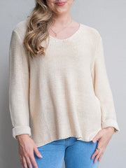 Roll up Sleeve Knit- Beige