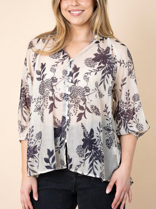 Ink Flower Blouse