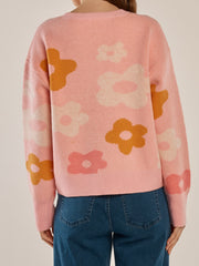 Leonie Knit Sweater- Pink Floral