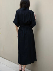Polly Shirt Dress- Black