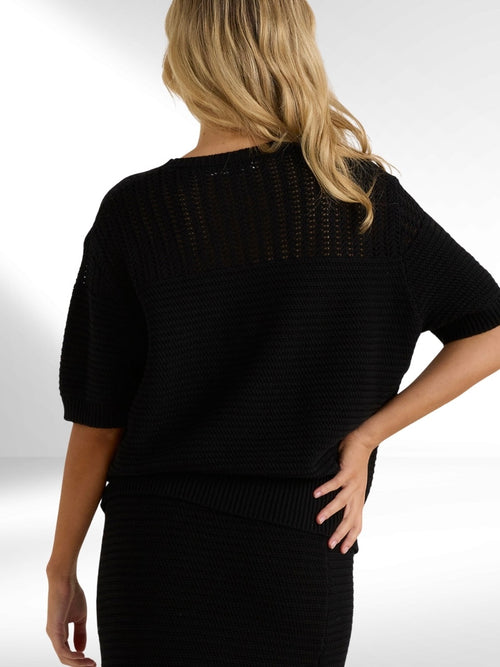 Cherri Knit Tee- Black
