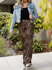 Leopard Bias Cut Skirt