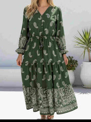 Veda Paisley Dress- Green