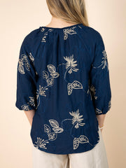 Raglan Sleeve Blouse- Navy