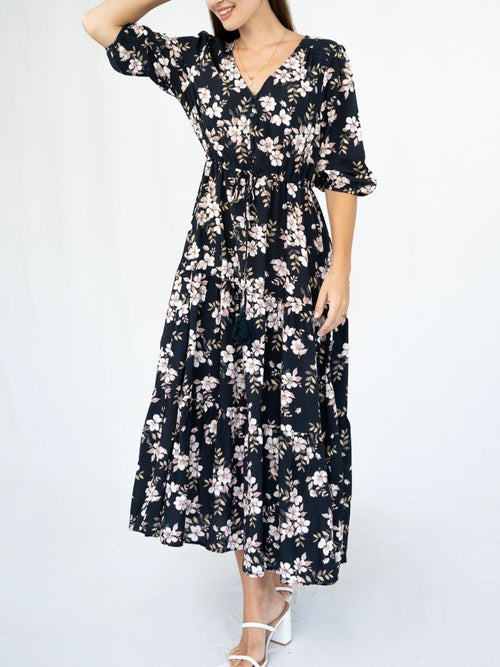 Liv Floral Navy Dress