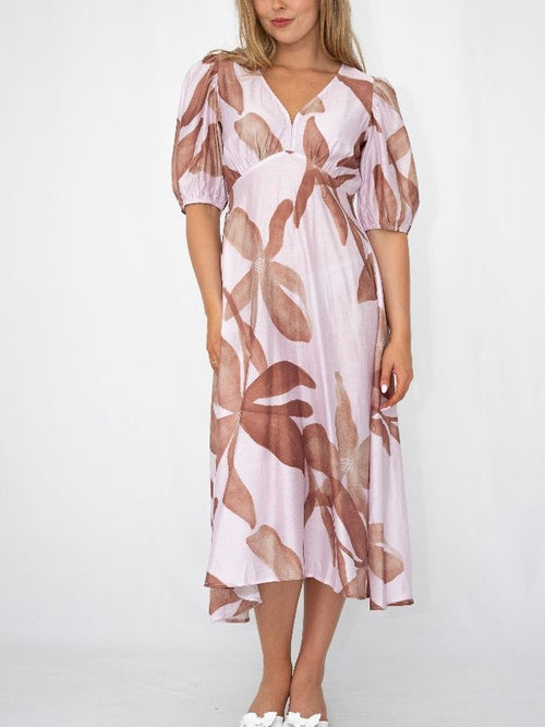 Phoebe Kivari Neck Dress- Soft Lilac