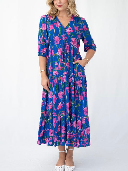Wild Iris Selma Dress- Blue