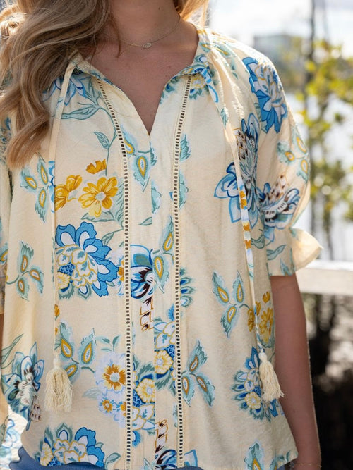 Sophie Floral Blouse-Yellow