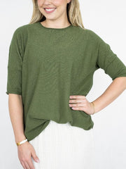 Jessie Box Knit- Khaki