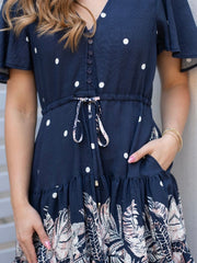 Selma Navy Dot Short Dress