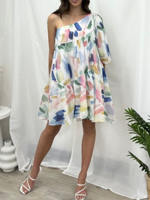 Watercolour Off Shoulder Dress