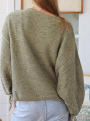 Tie Sleeve Knit Jumper- Green