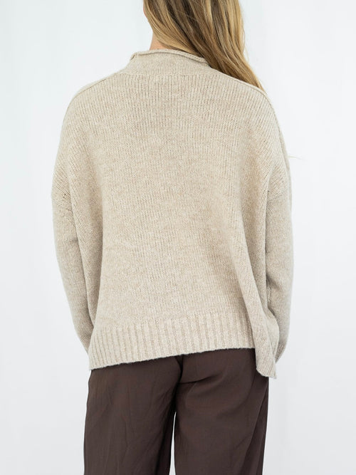 Wrenley Roll Neck Knit- Natural