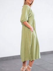 Bonnie Peasant Dress- Sage