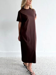 Fria Tshirt Maxi Dress- Chocolate