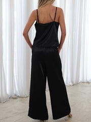 Satin Drape Cami- Black