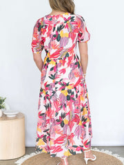 Selma Flora Dress- Pink