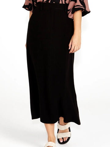 Satin Bias Cut Midi Skirt- Wine