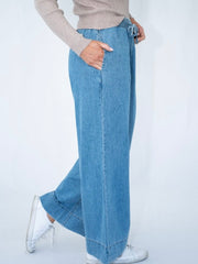 Soft Denim Drawstring Pants
