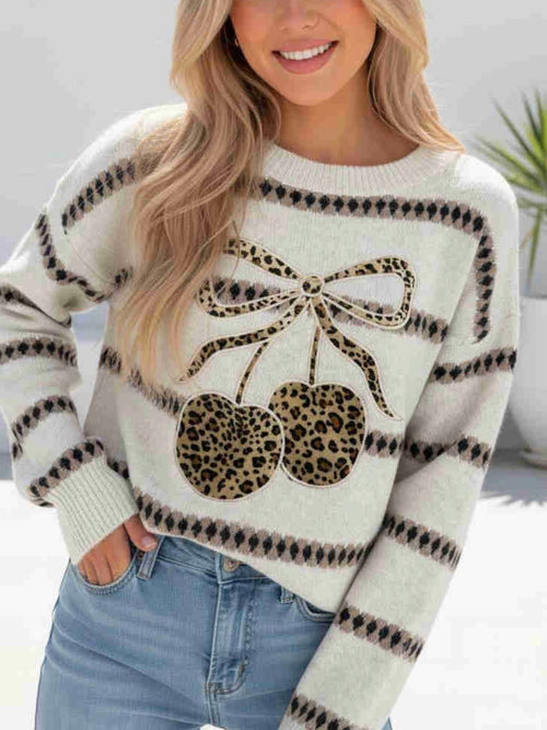 Leopard Cherry Knit