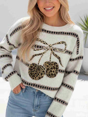Leopard Cherry Knit