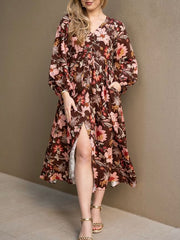 Choc Floral Selma Dress