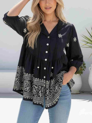 Crepe Knit Yarn Top- Black