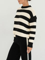Chunky Stripe Crop Knit