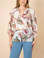 Filigree Print Blouse