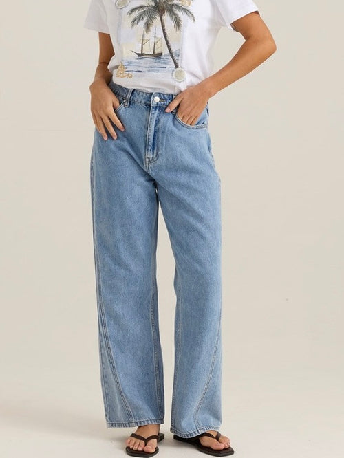 Nuala Wide Leg Jean- Blue Wash